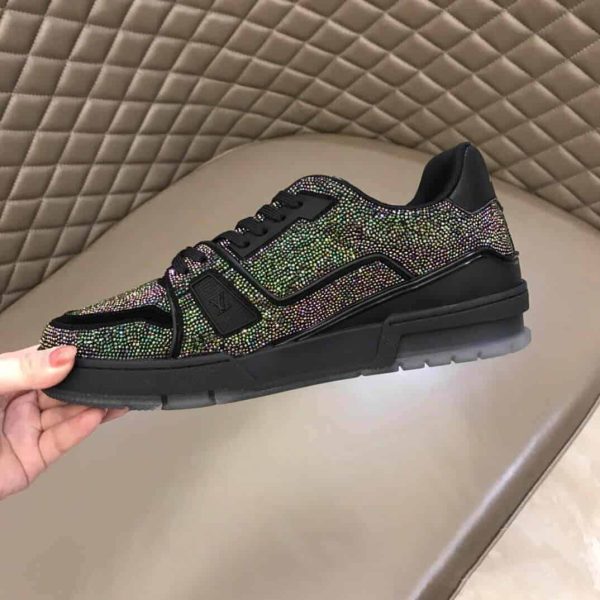 LOUIS VUITTON GLITTER SNEAEKERS BLACK TRAINER – LSVT223 - Image 3