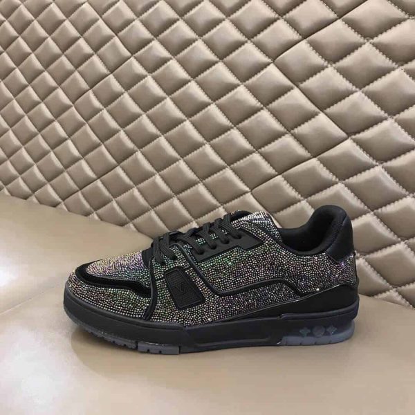 LOUIS VUITTON GLITTER SNEAEKERS BLACK TRAINER – LSVT223 - Image 5