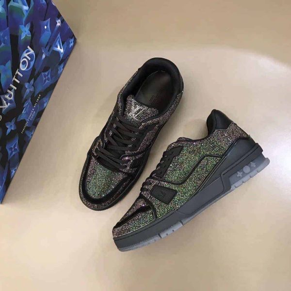 LOUIS VUITTON GLITTER SNEAEKERS BLACK TRAINER – LSVT223 - Image 8