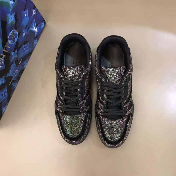 LOUIS VUITTON GLITTER SNEAEKERS BLACK TRAINER – LSVT223 - Image 9