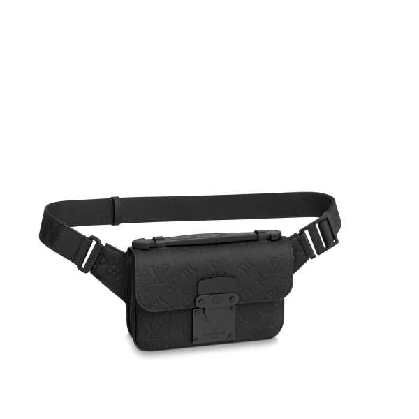 S Lock Sling Bag Taurillon Monogram in Black