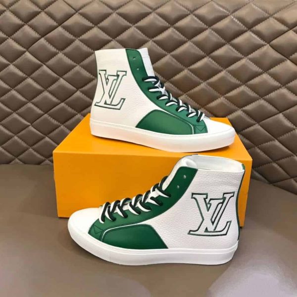 LOUIS VUITTON SNEAKERS BOOTS GREEN GRAINED CALF LEATHER – LSVT098 - Image 6