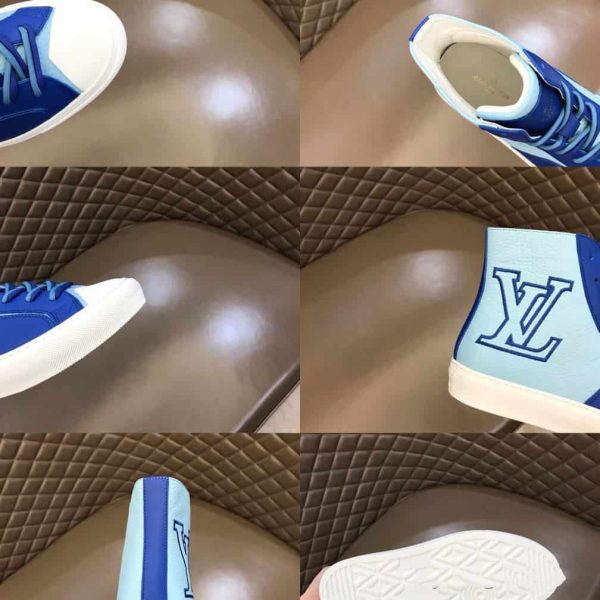 LOUIS VUITTON TATTOO SNEAKERS BOOTS BLUE GRAINED CALF LEATHER – LSVT099 - Image 3