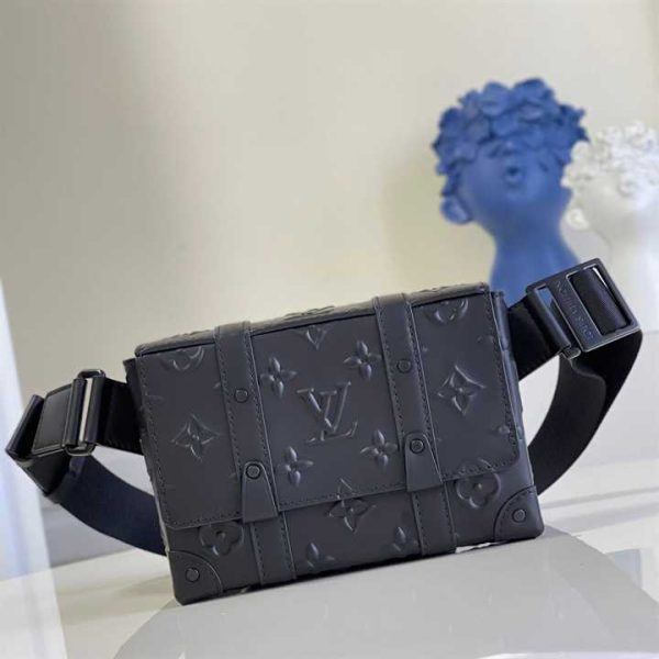 M57952 LOUIS VUITTON TRUNK SLINGBAG BLACK MONOGRAM SEAL COWHIDE LEATHER - Image 2