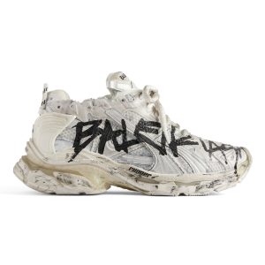 BALENCIAGA RUNNER GRAFFITI SNEAKER IN WHITE – BB142