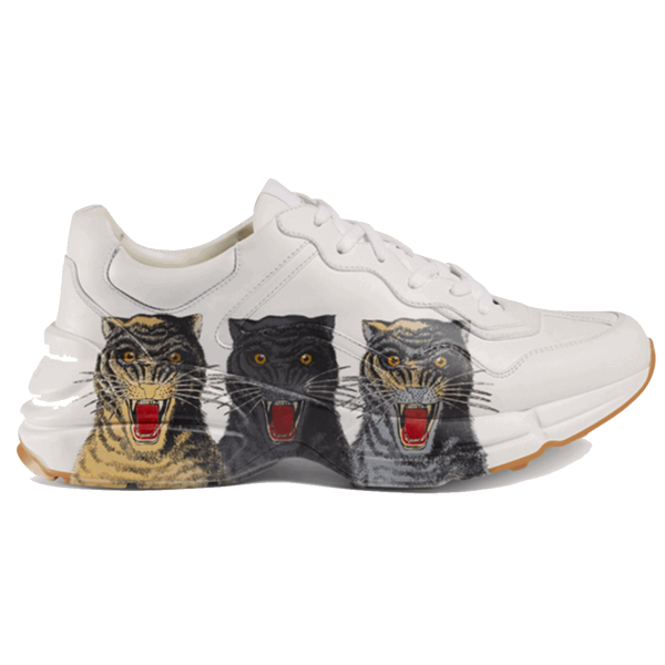 GUCCI RHYTON LEATHER SNEAKER WITH TIGERS